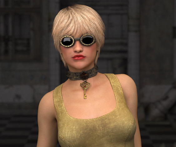 Обои картинки фото 3д графика, люди , people, взгляд, девушка, очки, фон