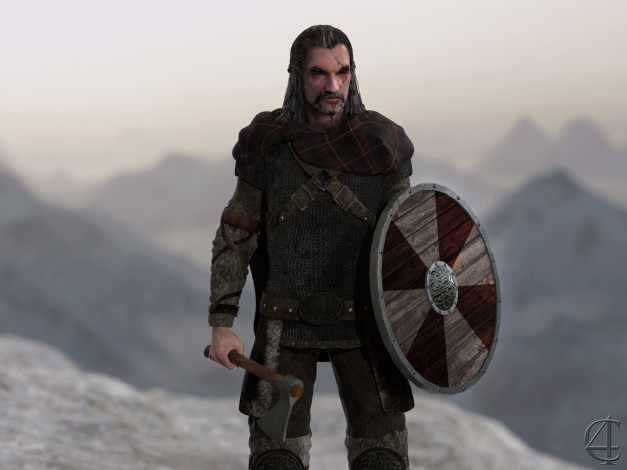 Обои картинки фото 3д графика, армия , military, щит, воин