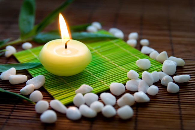 Обои картинки фото разное, свечи, свеча, огонь, камни