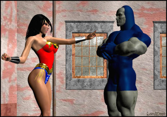 обоя lordsnot, 3д графика, фантазия , fantasy, халк, фон, взгляд, девушка