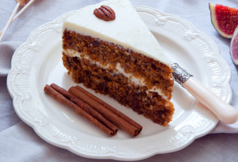 Картинка еда торты торт кусок корица инжир