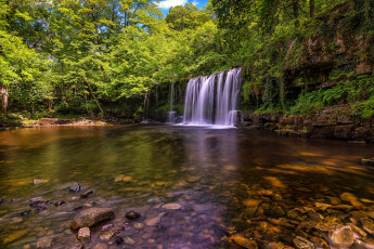 Картинка природа водопады водопад река лес