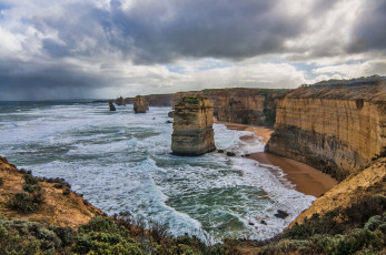 Картинка природа побережье пляж скалы океан