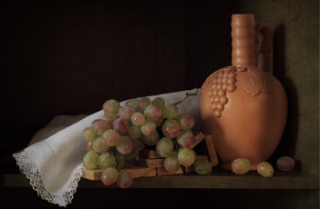 Картинка еда виноград ягоды кувшин