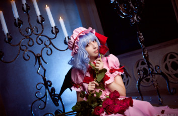 Картинка разное cosplay+ косплей touhou remilia scarlet девушка арт розы