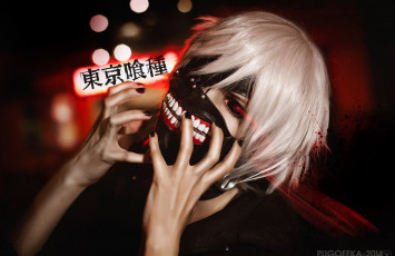 Картинка разное cosplay+ косплей токийский гуль аниме арт маска канеки кен