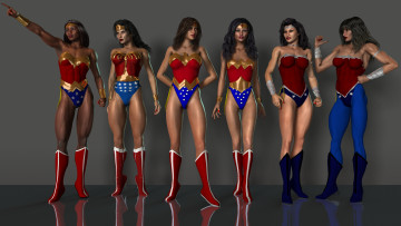 Картинка 3д+графика люди+ people девушки супермены фон взгляд