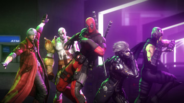 Картинка видео+игры ~~~другое~~~ crossover dante devil may cry capcom демон полукровка sparda kratos god of war deadpool wade wilson злодей наемник маска ryu hayabusa ninja gaiden танец ниндзя metal gear rising revengeance raiden