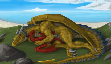 Картинка фэнтези драконы фон