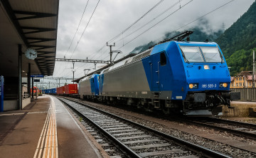 Картинка техника электровозы состав локомотив рельсы дорога железная