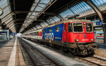 Картинка техника поезда состав локомотив рельсы дорога железная