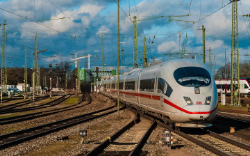 Картинка техника поезда железная локомотив рельсы дорога состав