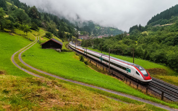 Картинка техника поезда состав локомотив рельсы дорога железная