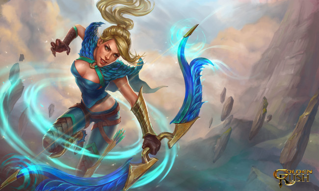 Обои картинки фото видео игры, - golden rush, golden, rush, ranger, девушка, блондинка, лук, магия