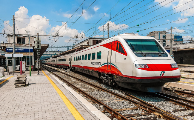 Обои картинки фото техника, поезда, состав, локомотив, рельсы, дорога, железная