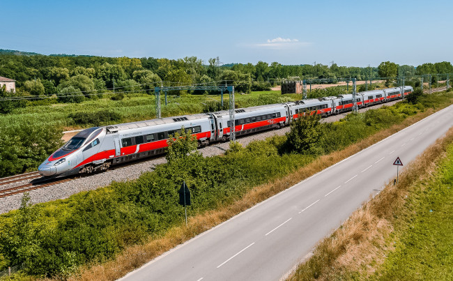 Обои картинки фото техника, поезда, локомотив, состав, рельсы, дорога, железная