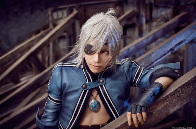 Обои картинки фото разное, cosplay , косплей, повязка, аниме, арт, взгляд, парень