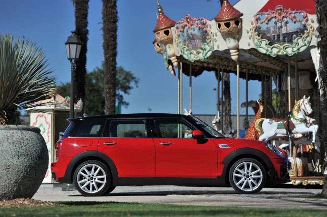 Обои картинки фото автомобили, mini, cooper, s, f54, john, clubman, package, красный, 2015г, works