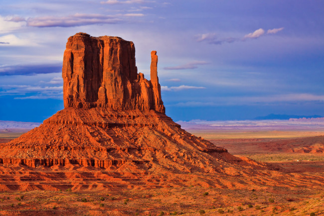 Обои картинки фото природа, горы, долина, монументов, закат, гора, скала, сша, небо