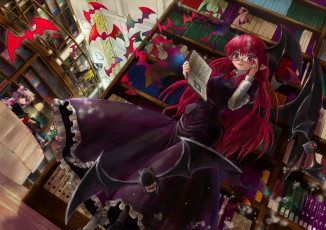 Картинка аниме touhou девушка фон взгляд