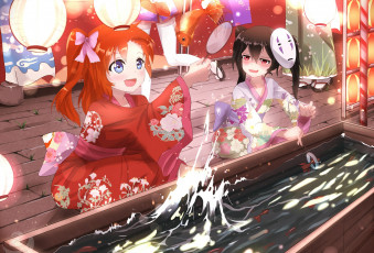 Картинка аниме love+live +school+idol+project девушки фон взгляд