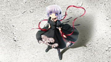 Картинка аниме rewrite девушка взгляд фон