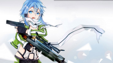 Картинка аниме sword+art+online оружие фон взгляд девушка