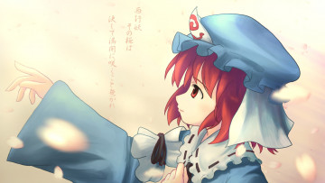 Картинка аниме touhou девушка взгляд фон