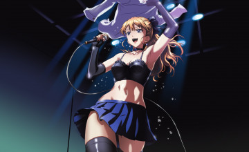 Картинка аниме white+album фон микрофон взгляд девушка