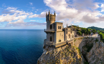 Картинка города ласточкино+гнездо+ крым ласточкино гнездо замок гора море