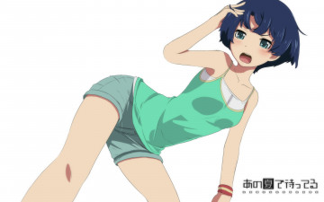 Картинка аниме ano+natsu+de+matteru взгляд девушка фон