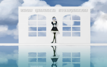 Картинка аниме evangelion фон взгляд девушка