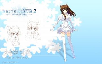 Картинка аниме white+album девушка фон взгляд