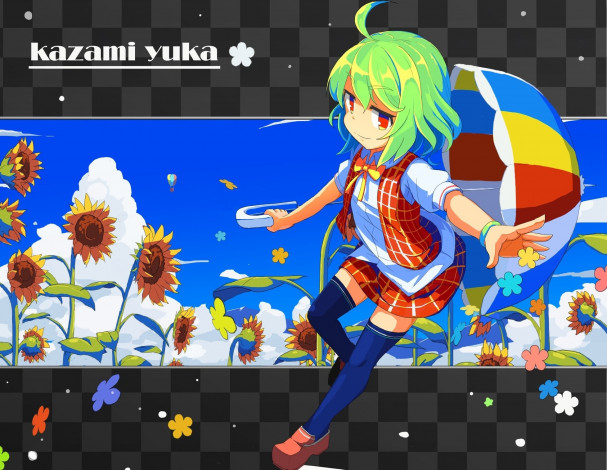 Обои картинки фото аниме, touhou, фон, взгляд, девушка