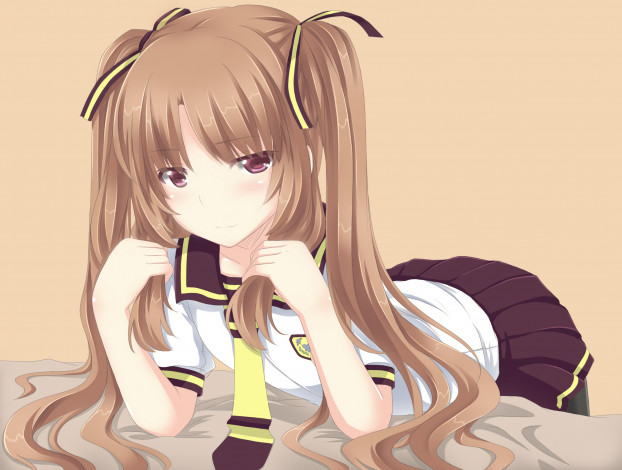 Обои картинки фото аниме, ano natsu de matteru, взгляд, фон, девушка