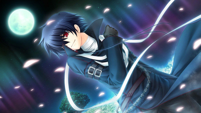 Обои картинки фото аниме, rewrite, фон, взгляд, парень