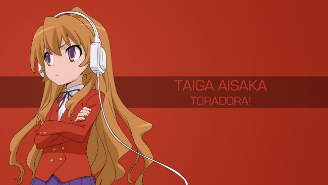 Обои картинки фото аниме, toradora, девушка, фон, взгляд