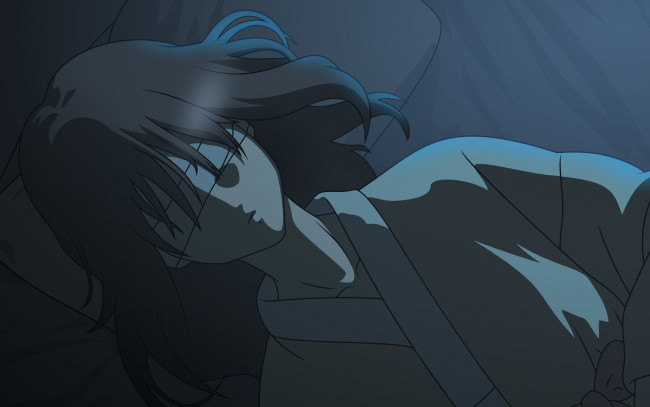 Обои картинки фото аниме, kara no kyokai, фон, взгляд, девушка