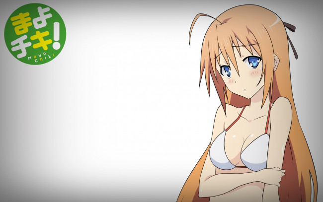 Обои картинки фото mayo chiki, аниме, взгляд, девушка, фон