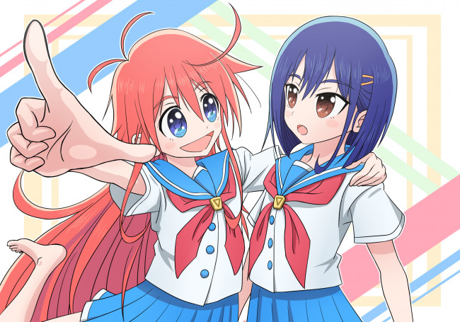 Обои картинки фото аниме, ano natsu de matteru, фон, взгляд, девушки