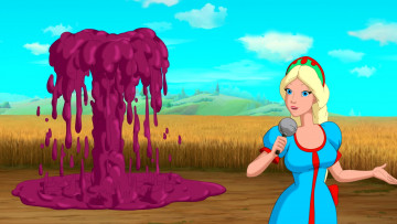 Картинка мультфильмы иван+царевич+и+серый+волк+3 растения девушка фонтан поле