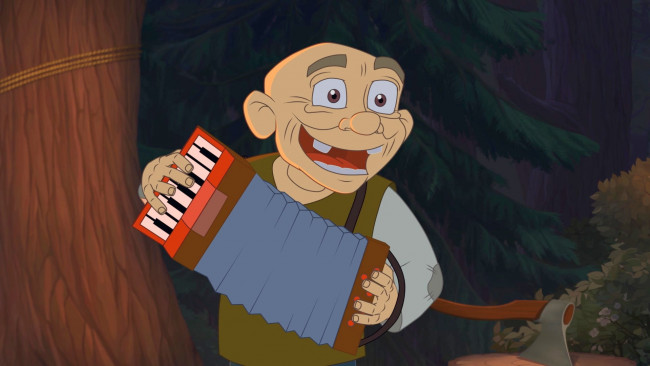 Обои картинки фото мультфильмы, иван царевич и серый волк 3, баян, мужчина, эмоции, топор