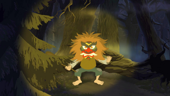 Обои картинки фото мультфильмы, иван царевич и серый волк 3, деревья, маска, свет, лес