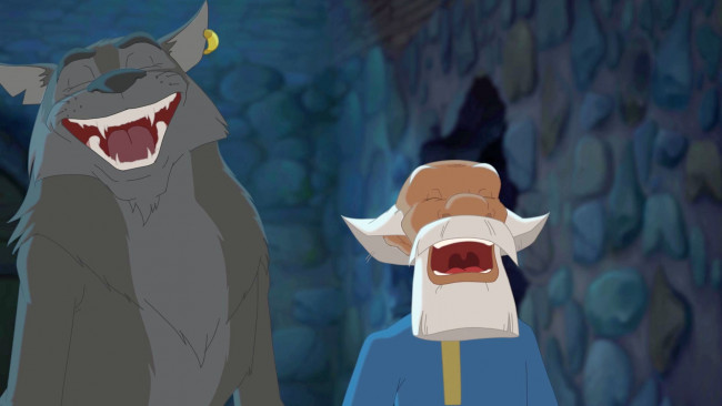 Обои картинки фото мультфильмы, иван царевич и серый волк 3, дедушка, волк, эмоции