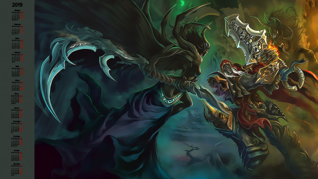 Обои картинки фото календари, фэнтези, битва, поединок, оружие, существо