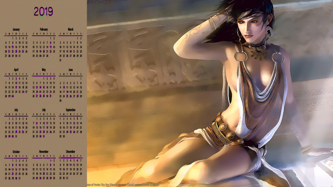 Обои картинки фото календари, фэнтези, украшение, девушка