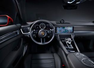Картинка автомобили интерьеры porsche panamera turbo s 2021 темный салон интерьер