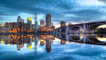 Картинка города -+мосты миннеаполис