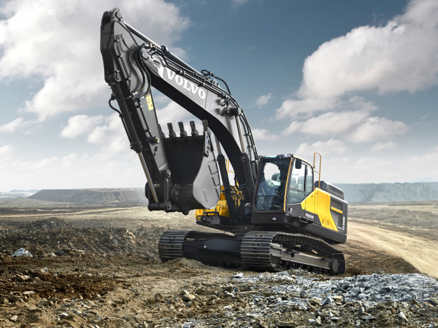 Обои картинки фото техника, экскаваторы, volvo