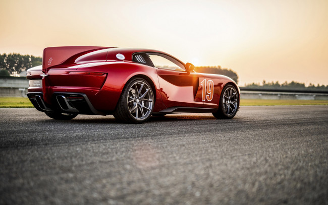 Обои картинки фото автомобили, -unsort, 2020, touring, superleggera, aero, 3, 4k, вид, сзади, экстерьер, суперкар, красный, спортивное, купе